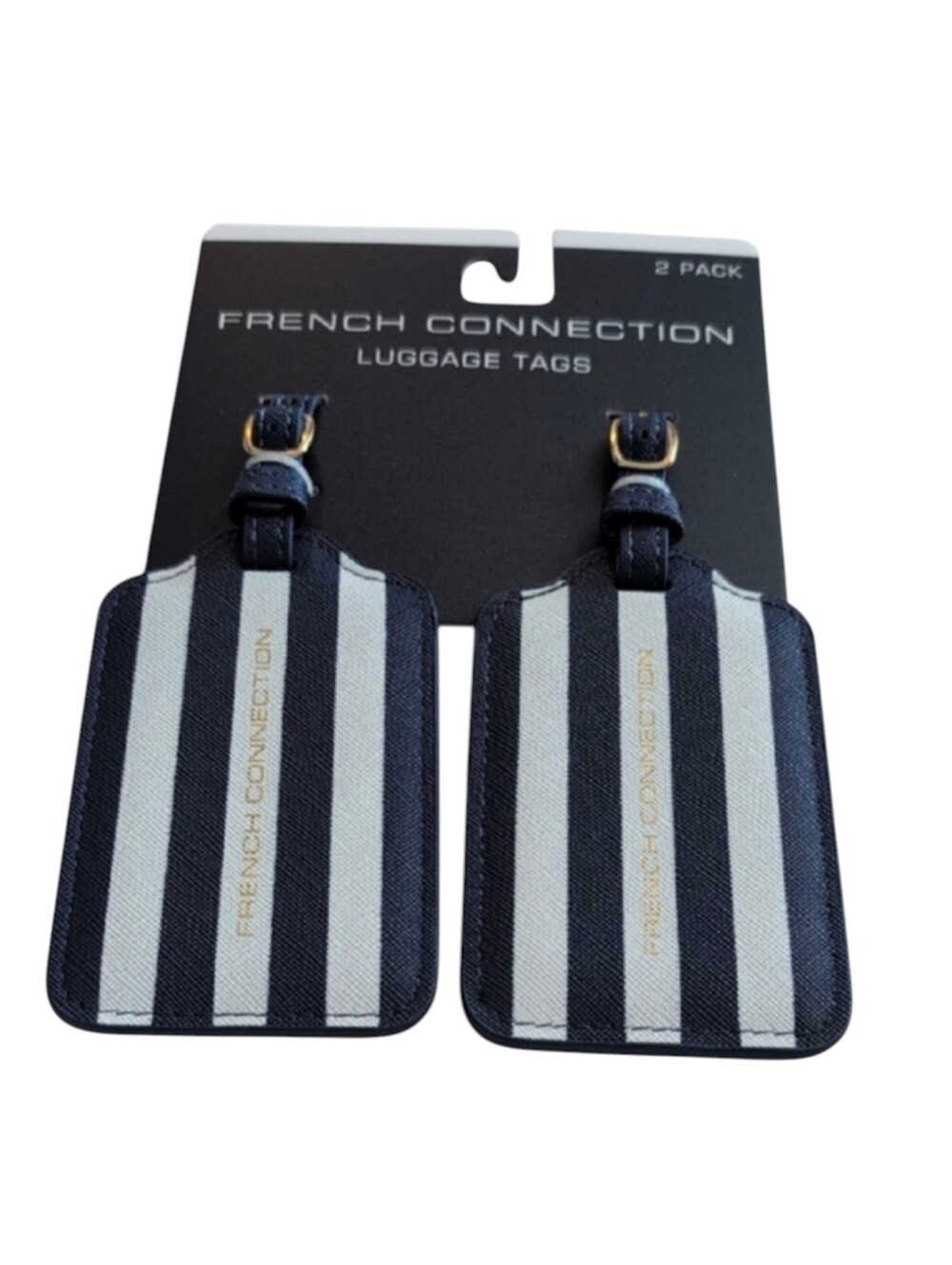 French Connection Navy and White Luggage Tags